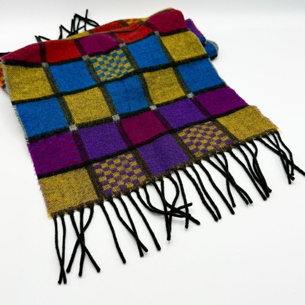 V. Fraas Cashmink Multicolor Check Scarf
